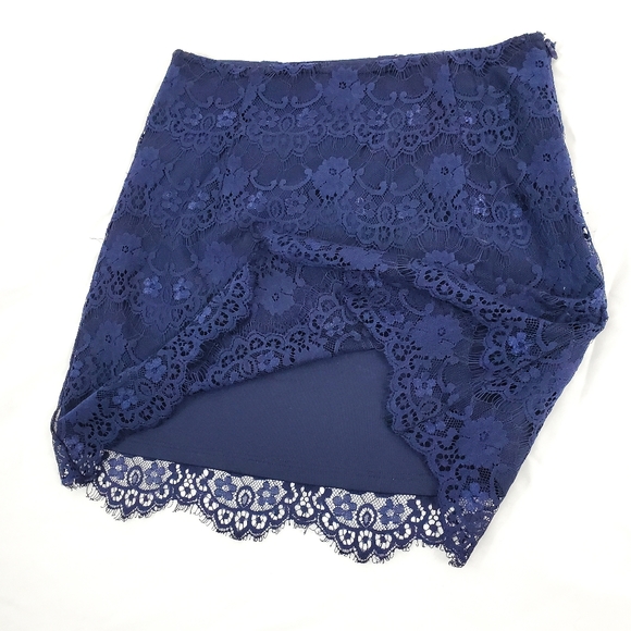 Forever21 Dark Blue Mini Silhouette Skirt Small - Picture 2 of 8